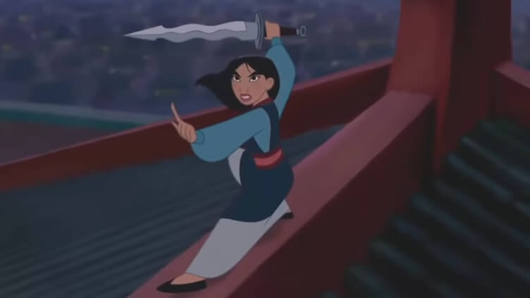 Mulan confronts the leader of the Hun army for the final time.